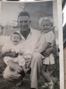 "Dad Flannery with Susan and John (James). Just got discharged from army after 6 years"